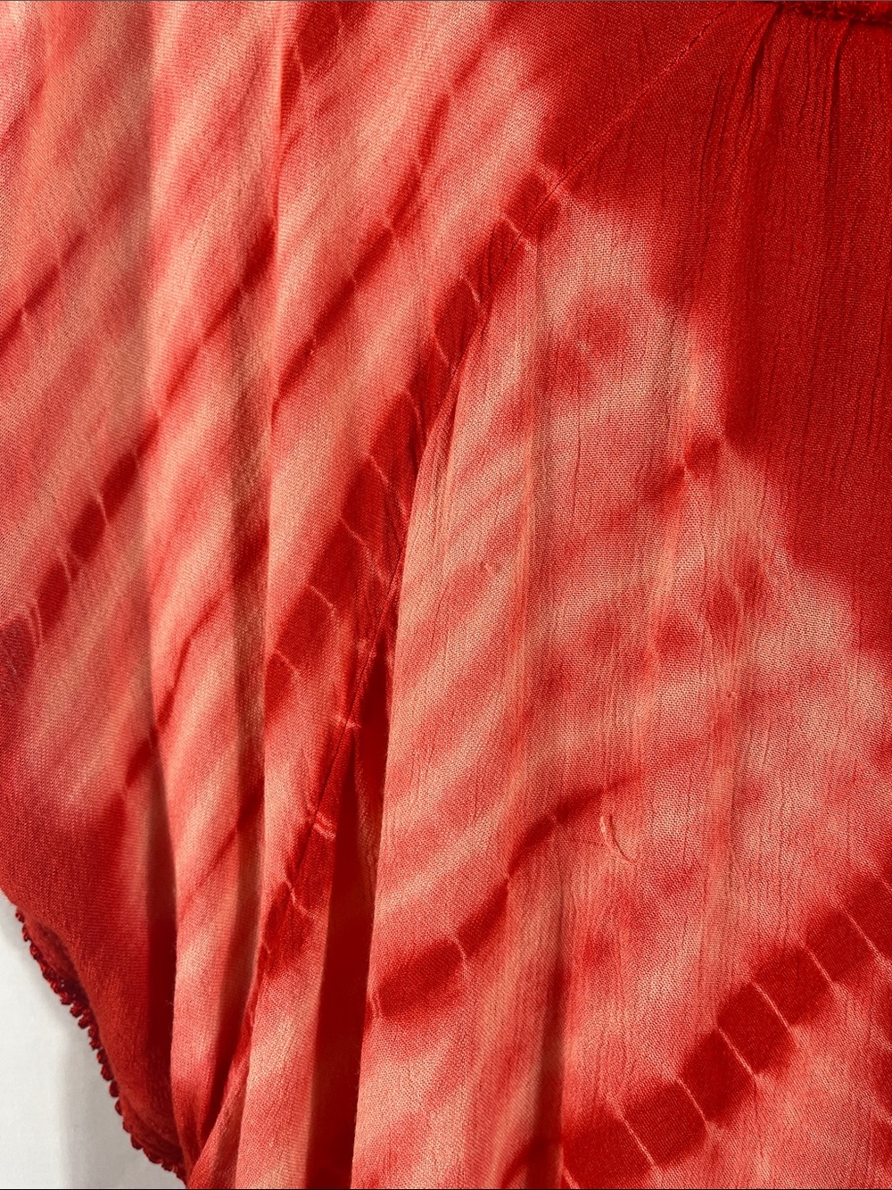 Advance Apparels Red Tie-Dye Embroidered Boho Tunic - Picture 6 of 9